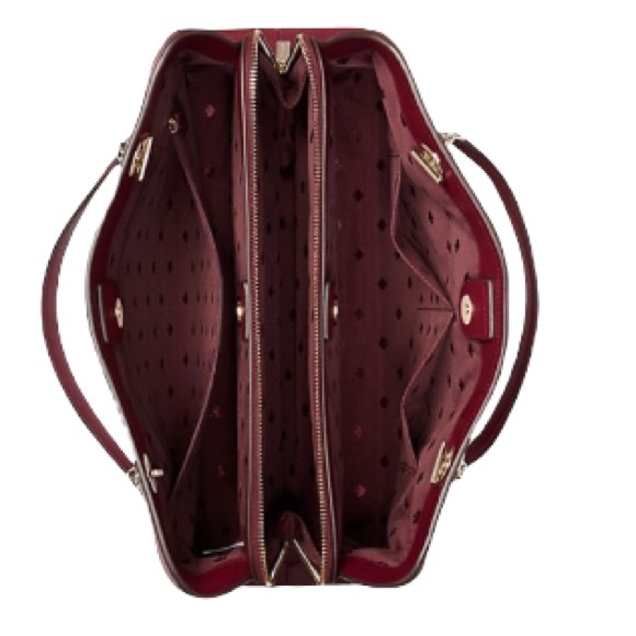 ♠️ kate spade Jordyn Pebbled Leather Large Chain Handle Tote Bag, Blackberry NWT - Picture 3 of 8